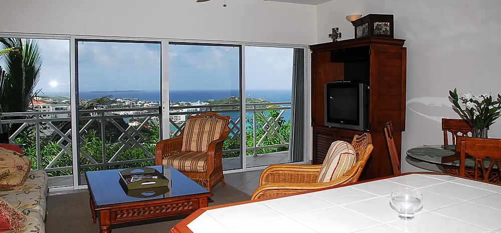2.condo For Rent Dawn Beach St. Maarten Living Room With View 2 11zon