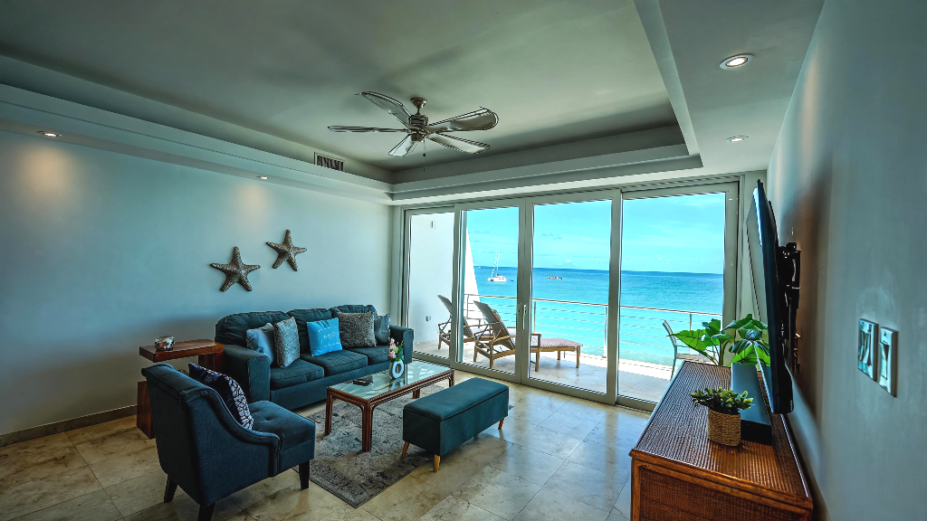 for sale in the gated development of Aqualina, 3 bedroom beachfront condo, sint maarten, simpson bay 3