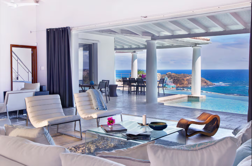 for sale 4 bedroom 5 bath ocean view villa in gated community, sint maarten, oyster pond 1